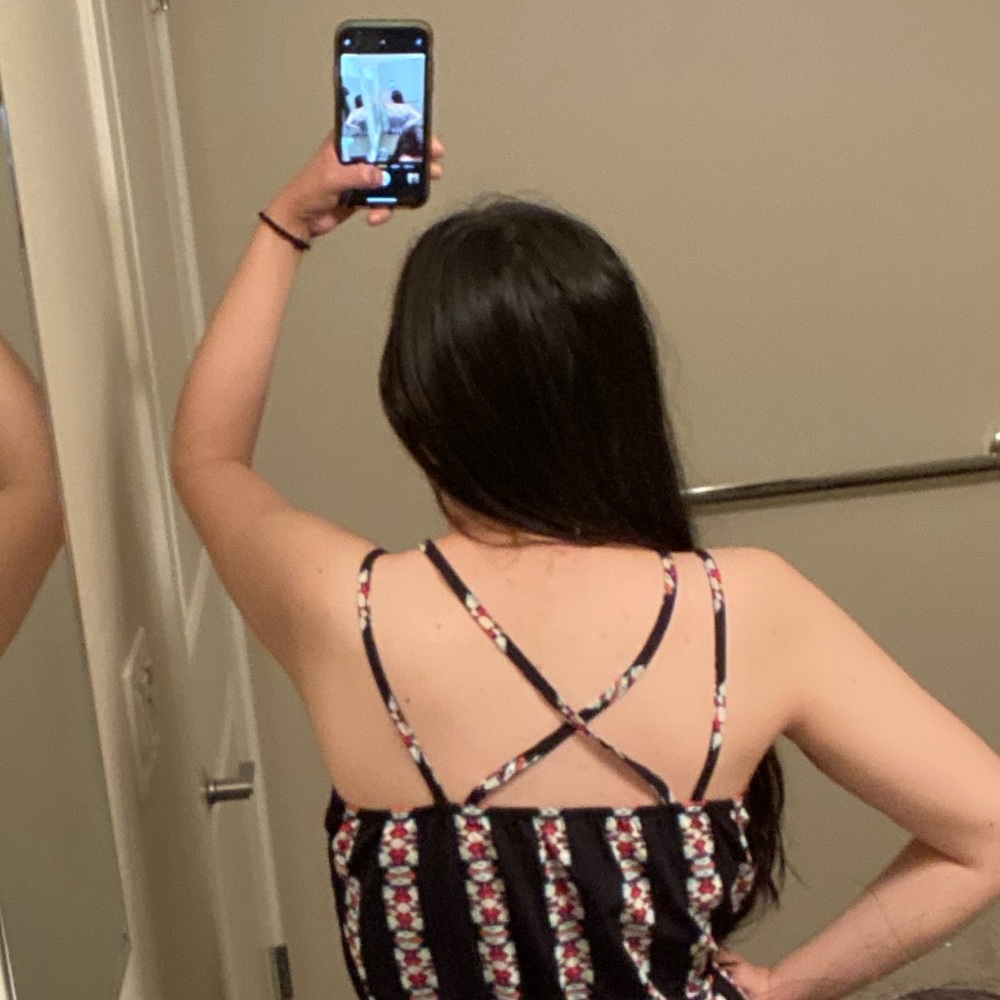 EUC Xhilaration Black and Pink Romper - Picture 2 of 7